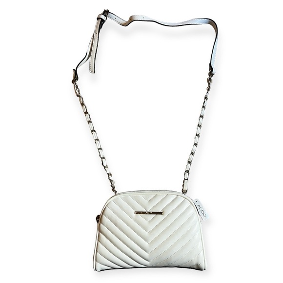 Aldo Handbags - ALDO Chevron Crossbody Bag- White